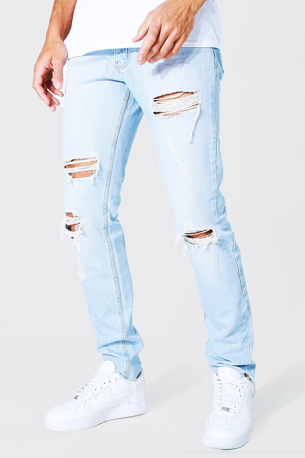 White jeans distressed fashion hem